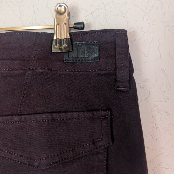 PAIGE Mayslie Cropped Jogger Pant in Vintage Black Cherry Burgundy - Picture 8 of 13